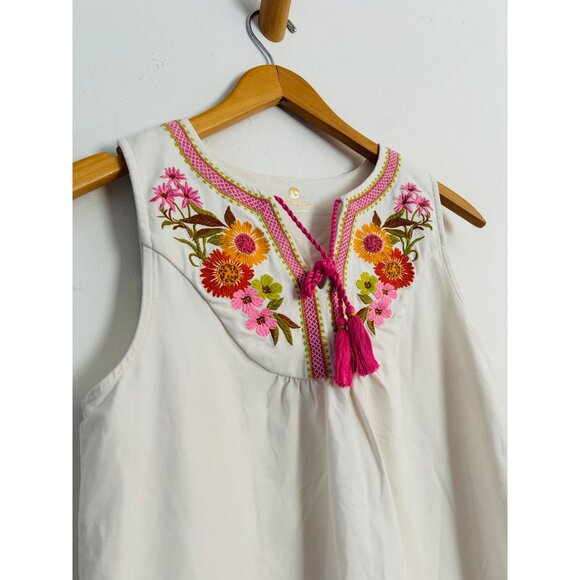 Spartina Women's Size S Faye Embroidered Tank Heywards - Picture 3 of 10